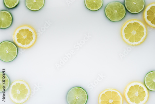 Relaxing milk bath with lemons and limes