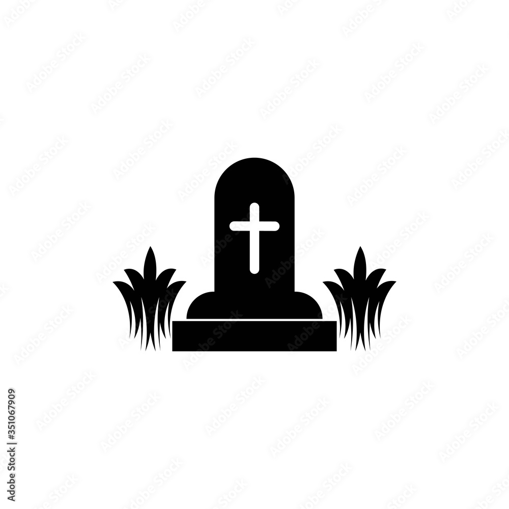 Obraz premium grave rip illustration logo vector