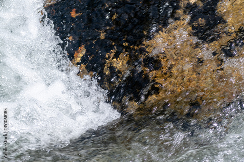 water flowing over granite rocks california