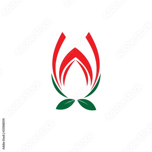 tulip flower illustration logo vector design