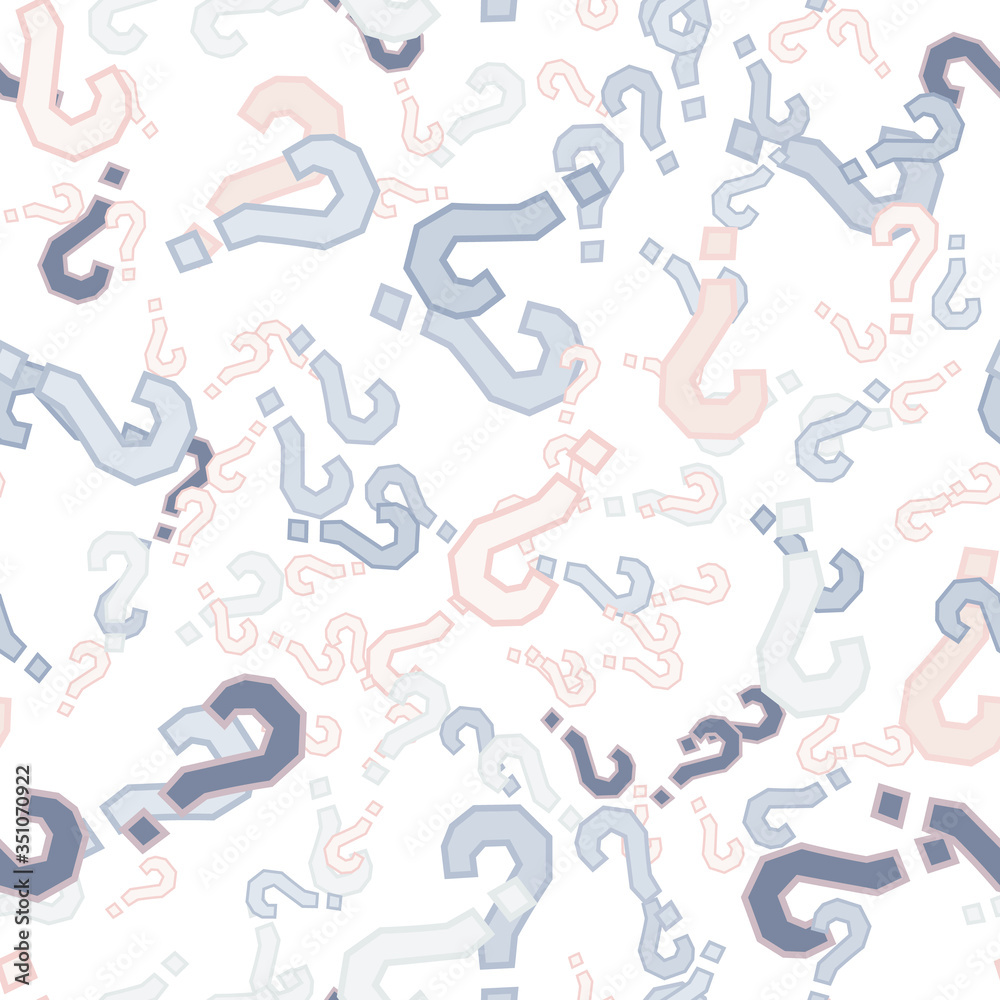 Quiz seamless pattern. Question marks, doubt, faq