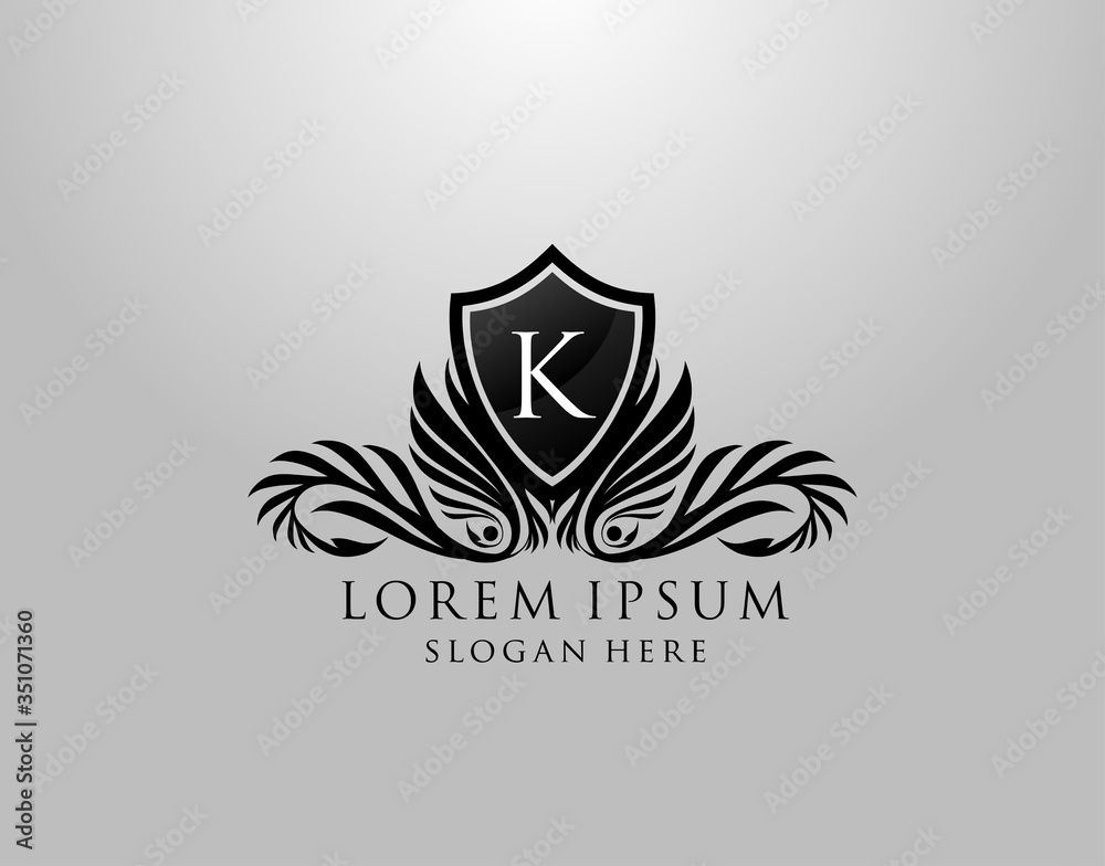 K Letter Logo. Classic Inital K Royal Shield design for Royalty, Letter Stamp, Boutique, Lable, Hotel, Heraldic, Jewelry, Photography. K Letter Logo. Classic Inital K Royal Shield design for Royalty, Letter Stamp, Boutique, Lable, Hotel, Heraldic, Jewelry, Photography.