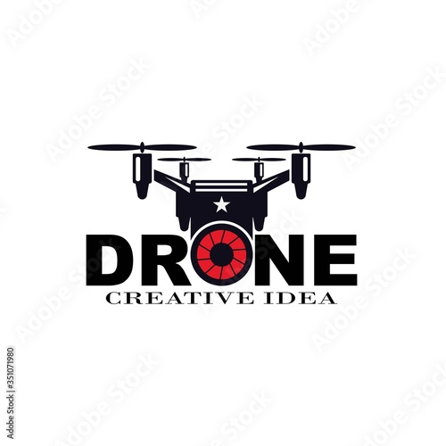 drone logo template vector icon. photography drone vector. quad copter vector icon

