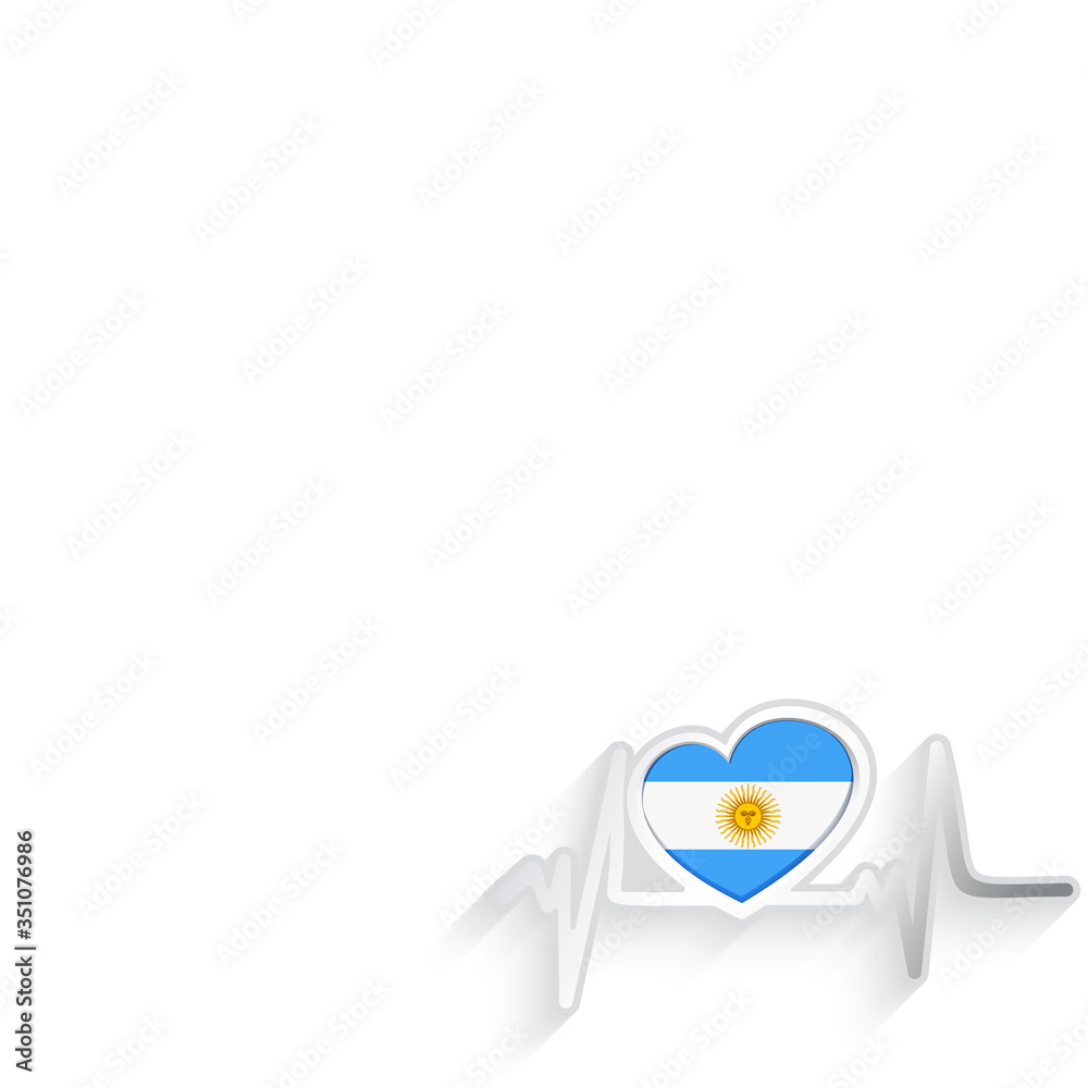 Argentina flag heart shaped isolated on white Argentina flag heart shaped isolated on white