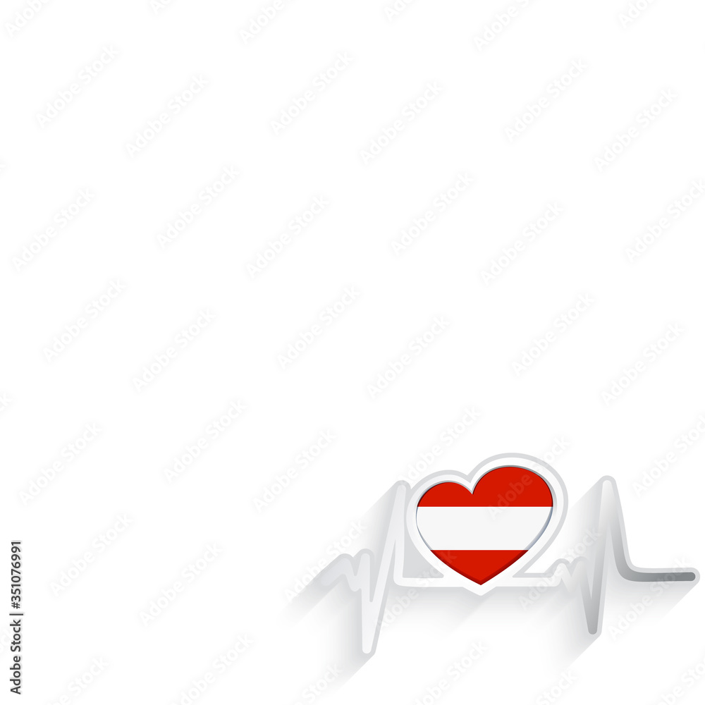 Austria flag heart shaped isolated on white Austria flag heart shaped isolated on white