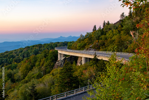 Lynn Cove Viaduct on the Blue Ridge Parkway in North Carolina.