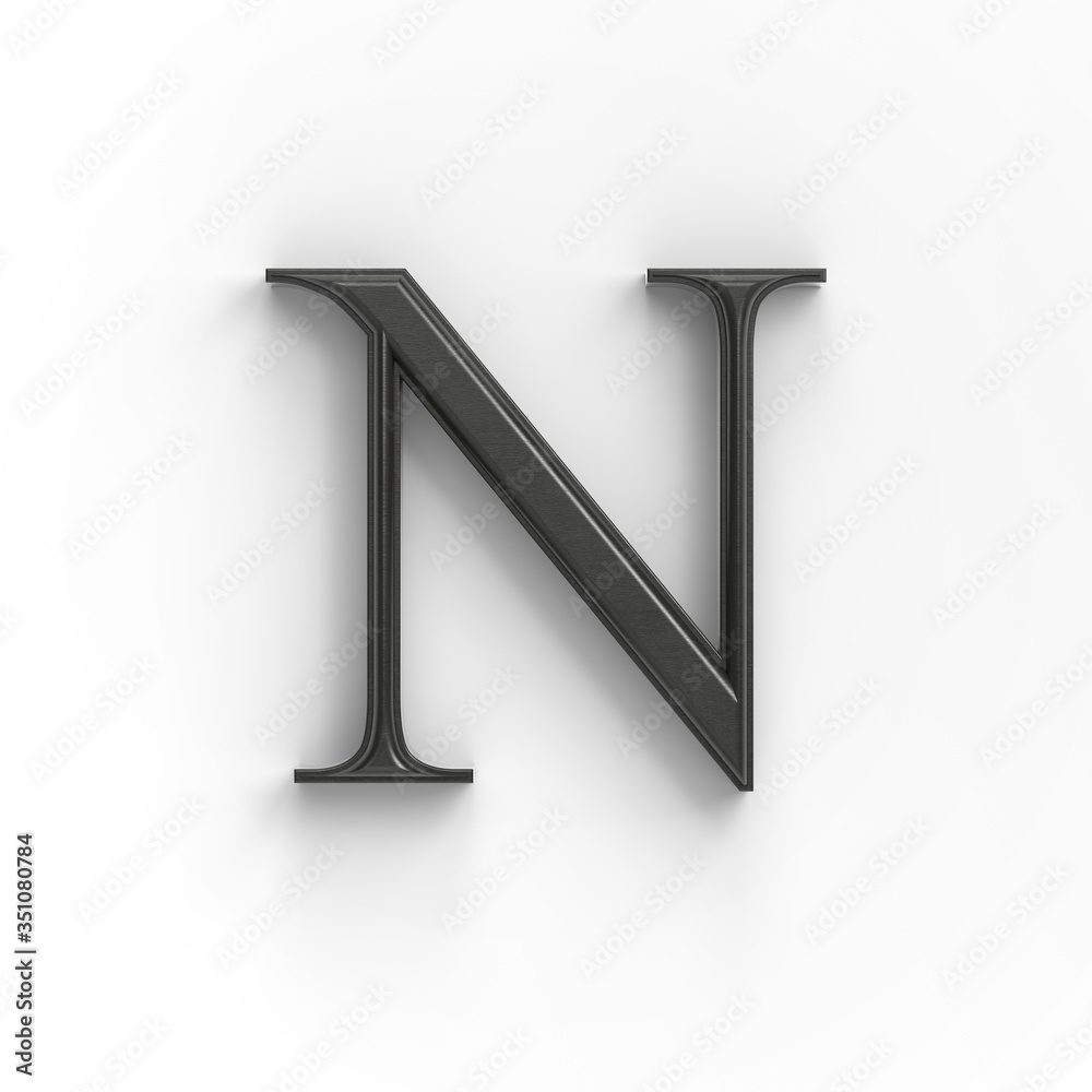 wood letter N with surface contact shadow, ISOLATED upper-case 3d wooden font suitable for decorations, PS matte path shape level included, 3D illustration wood letter N with surface contact shadow, ISOLATED upper-case 3d wooden font suitable for decorations, PS matte path shape level included, 3D illustration