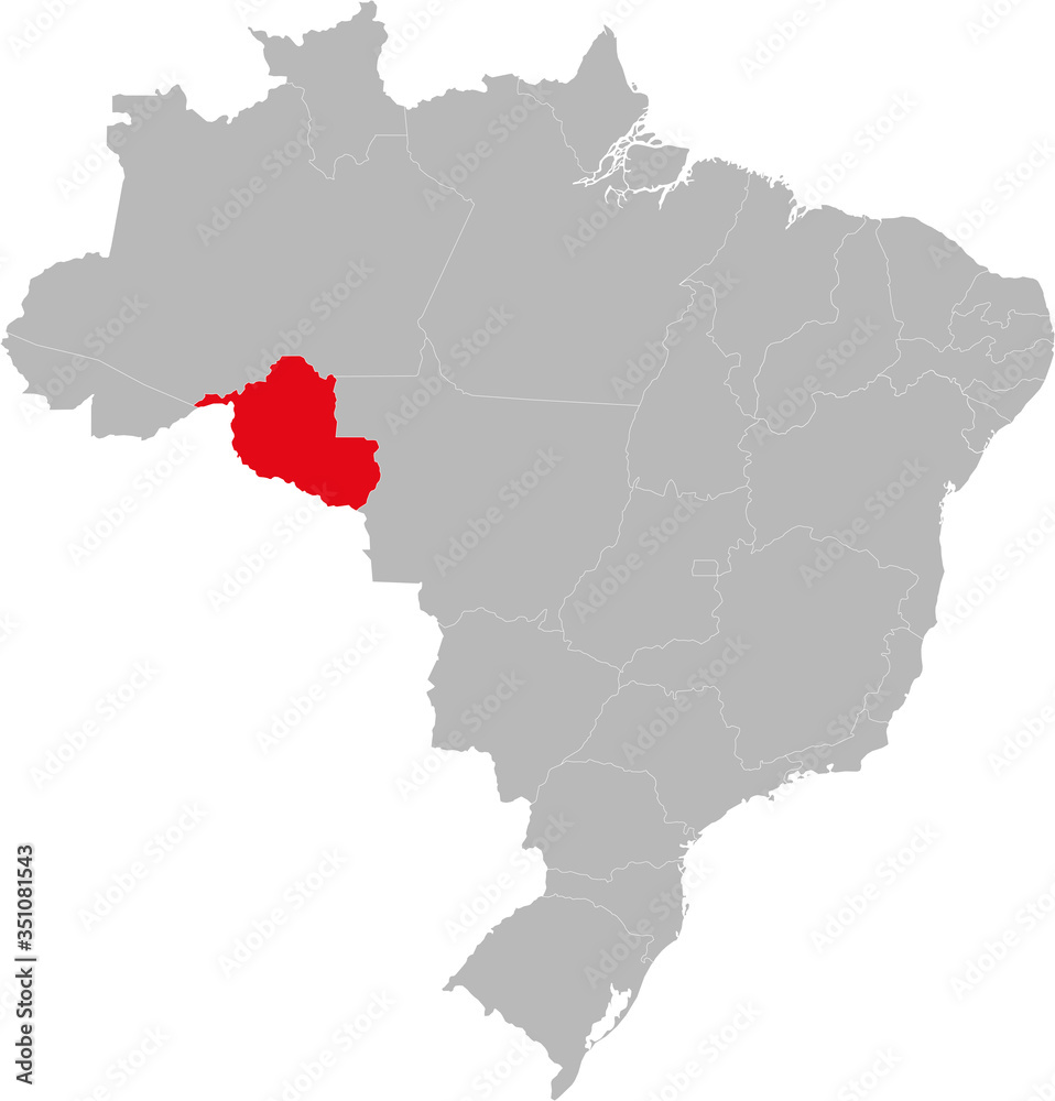 Rondônia state highlighted on Brazil map. Business concepts and backgrounds.