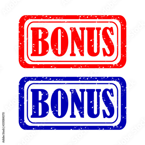 Bonus rubber vector stamp isolated on white background 