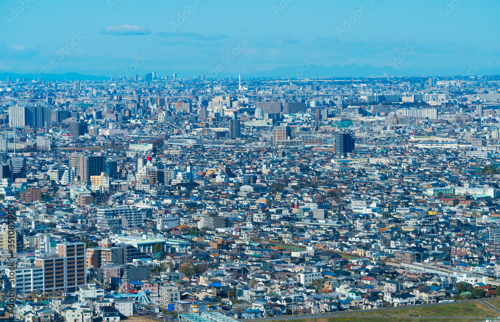 東京風景　2020年　大都会の密集した街並みイメージ　葛飾区　足立区