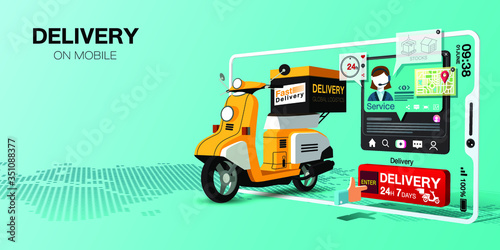 Fast delivery for shopping on mobile application by motorcycle