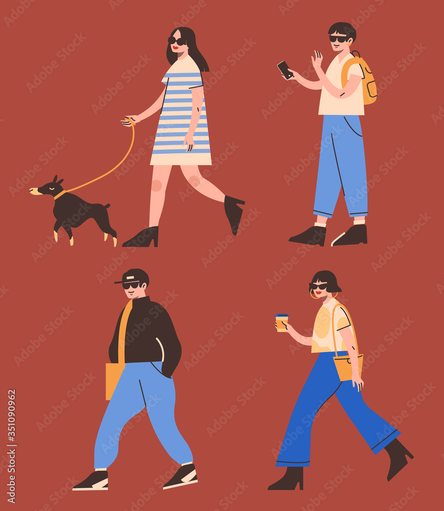 People walking outside and going places