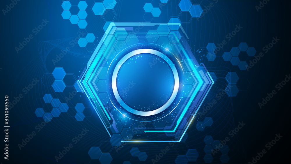 abstract circle hexagon technology futuristic concept design background