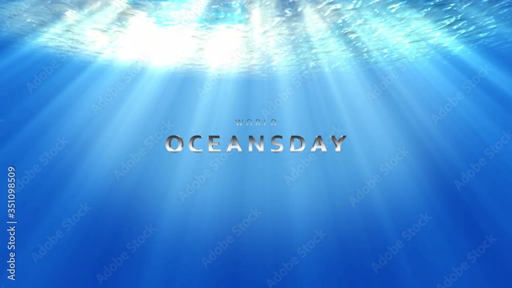 Sea Underwater light beautiful veil of sunlight. ocean waves underwater