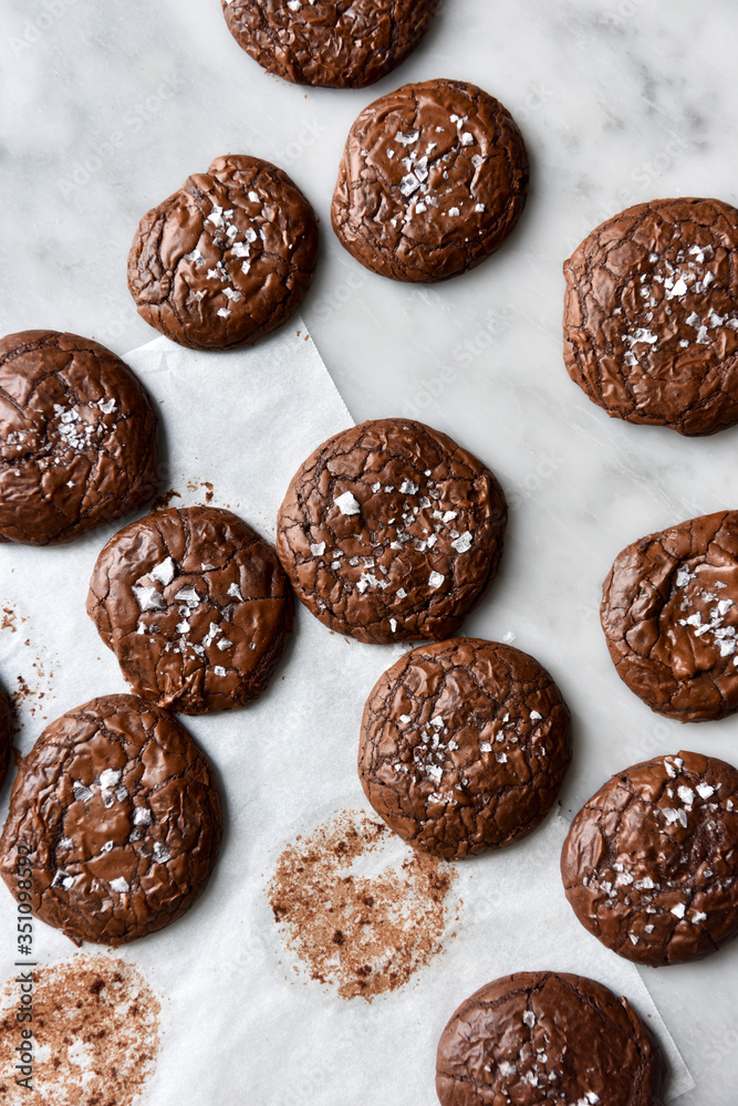 Sea Salt Flakes on Brownie Cookies Sea Salt Flakes on Brownie Cookies