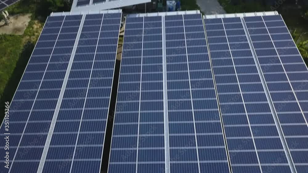 Aerial video 45 degrees view of solar panel mini farm, alternative energy near agricultural area in Chiang Mai, Thailand. Aerial video 45 degrees view of solar panel mini farm, alternative energy near agricultural area in Chiang Mai, Thailand.