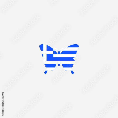 Butterfly flag - Greece graphic element Illustration template design