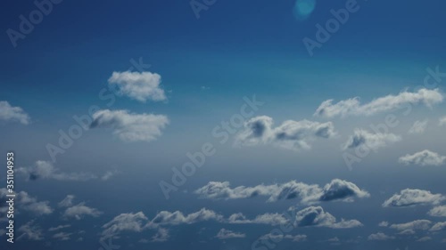 Timelapse of clouds on blue sky photo
