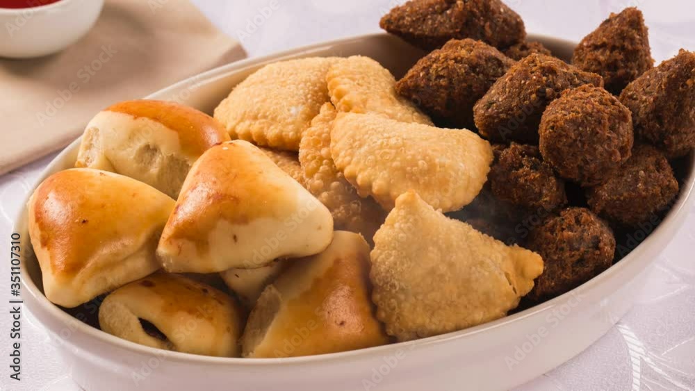 Mixed brazilian snack with smoke. Mixed brazilian snack with smoke.
