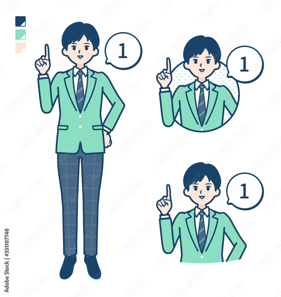 simple school boy Green Blazer_Counting-as-1 simple school boy Green Blazer_Counting-as-1