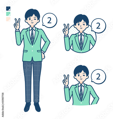 simple school boy Green Blazer_Counting-as-2