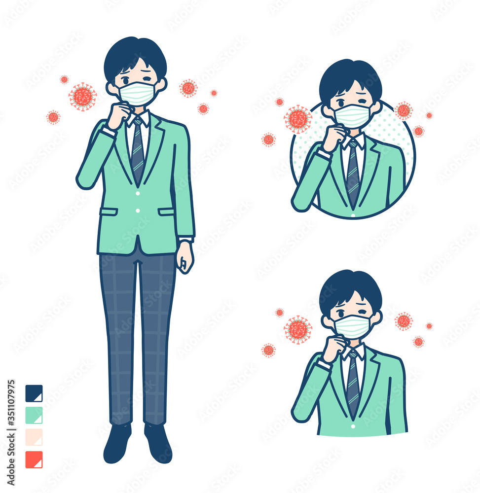 simple school boy Green Blazer_infection virus