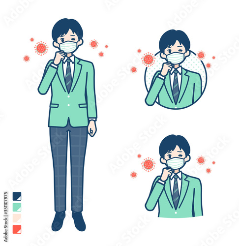 simple school boy Green Blazer_infection virus