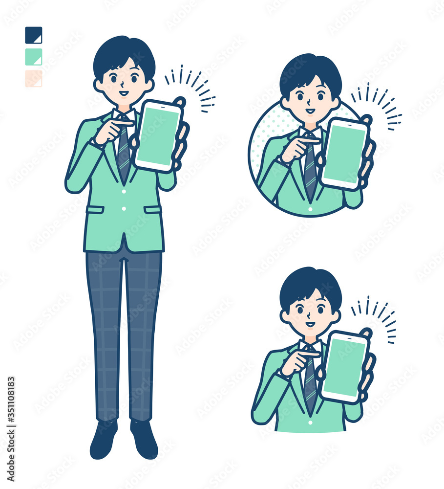 simple school boy Green Blazer_smartphone-show-screen simple school boy Green Blazer_smartphone-show-screen