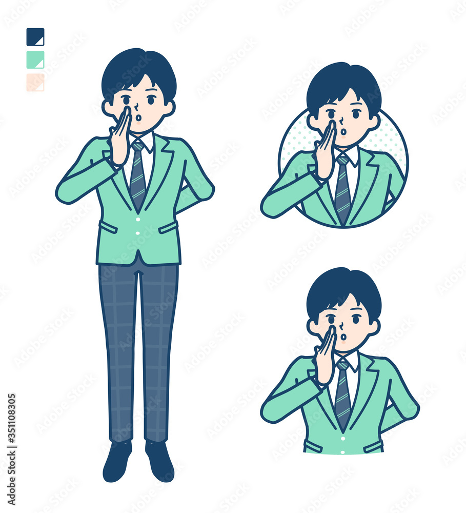 simple school boy Green Blazer_Whispering simple school boy Green Blazer_Whispering