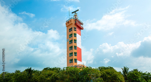 Chennai light house in  marina beach, Tamil nadu, India, chennai : January 21, 2020 madras