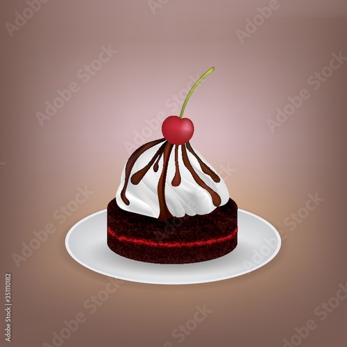 Cake with cherry topping