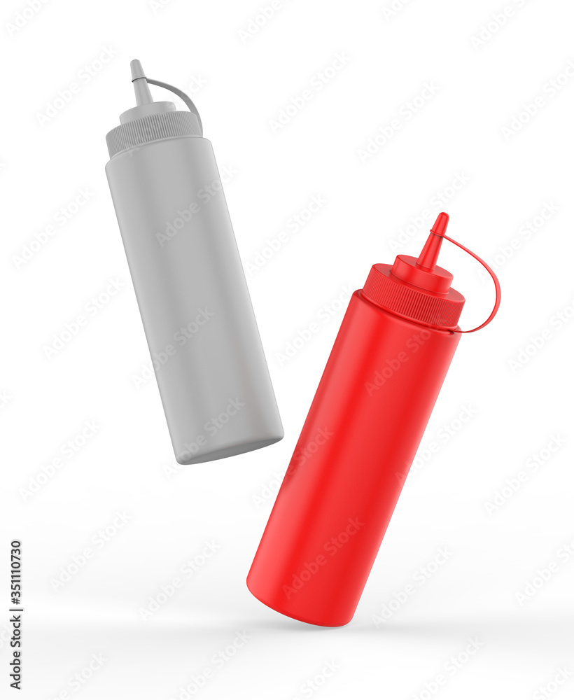 Blank Plastic Ketchup and Sauce Bottle For branding and mock up, 3d render illustration. Blank Plastic Ketchup and Sauce Bottle For branding and mock up, 3d render illustration.