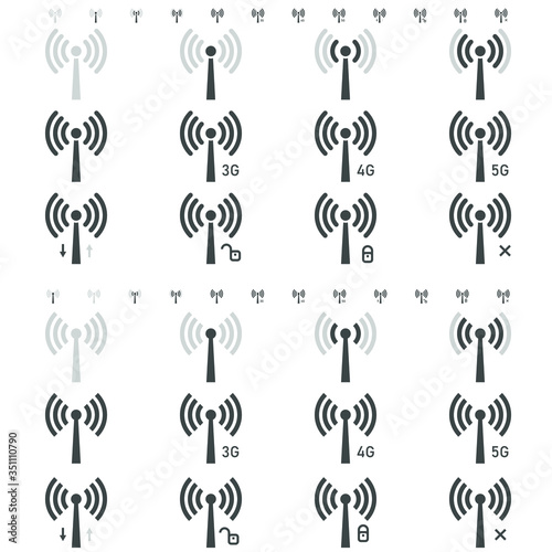 Wifi icon vector illustrator. Connect disconnect secure download symbol. 128x128 pixels and 640x640 pixels. Vector illustrator.