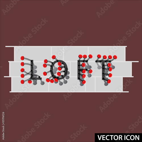 vector conceptual icon of wall surface in loft style
