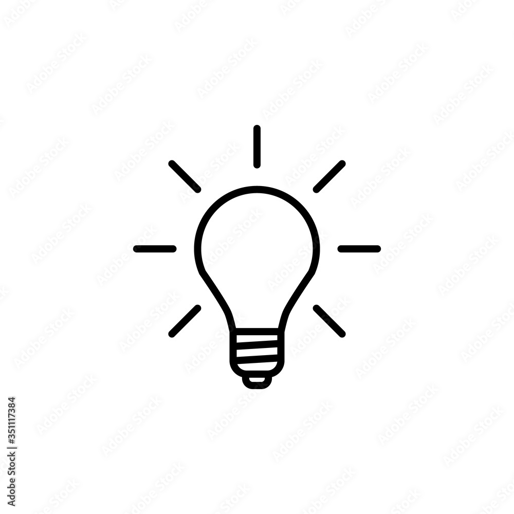 Bulb line icon. Idea and light, lamp symbol. logo. Outline design editable stroke. For yuor design. Stock - Vector illustration. Bulb line icon. Idea and light, lamp symbol. logo. Outline design editable stroke. For yuor design. Stock - Vector illustration.