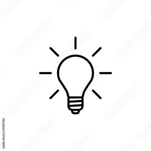 Bulb line icon. Idea and light, lamp symbol. logo. Outline design editable stroke. For yuor design. Stock - Vector illustration.