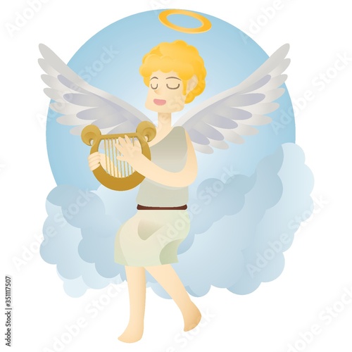 angel playing harp