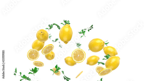 Fototapeta Naklejka Na Ścianę i Meble -  Lemon and mint. Depth of Field on c02 v01