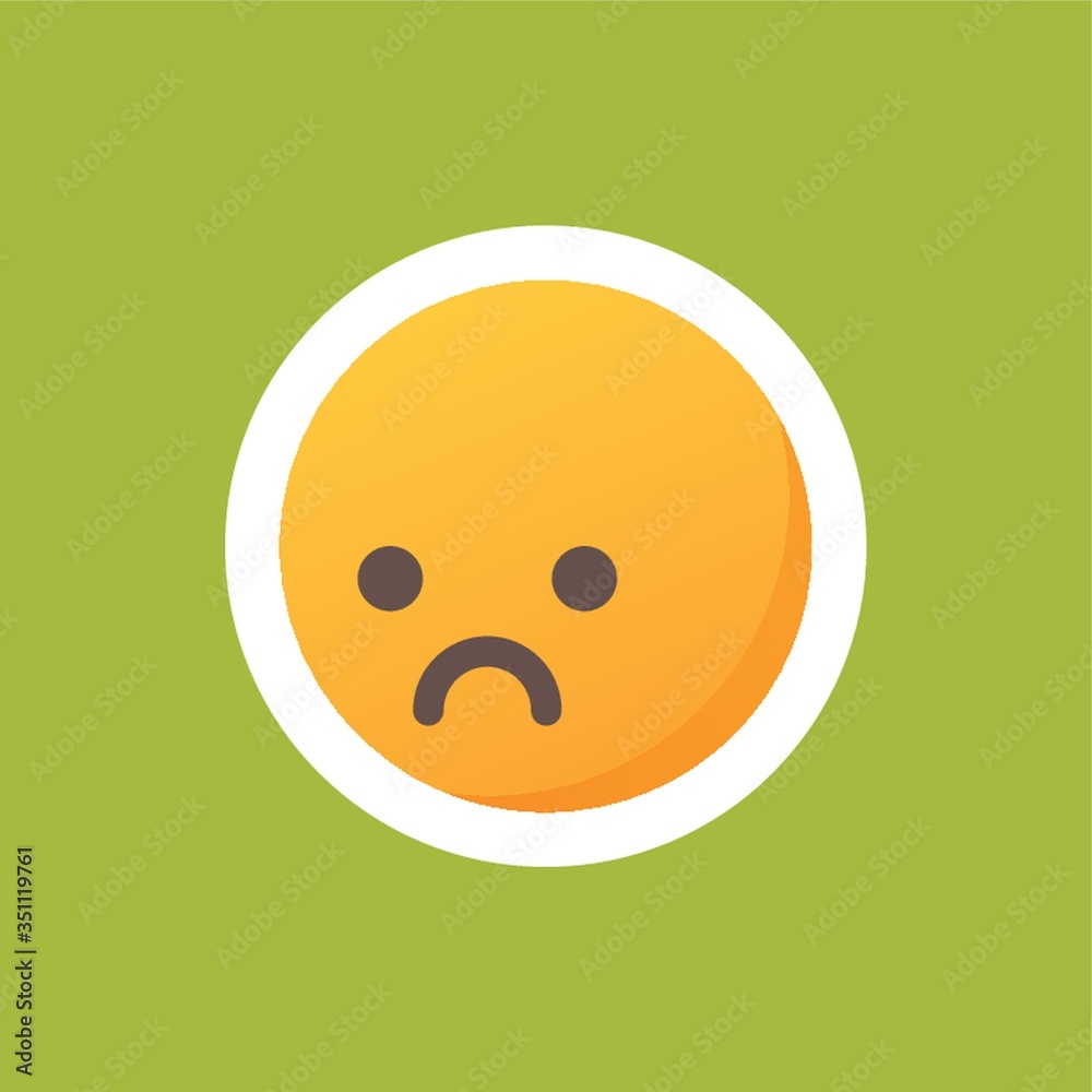Fototapeta premium Emoticon with disappointed face