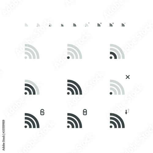 Wifi icon vector illustrator. Connect disconnect secure download symbol. 128x128 pixels and 640x640 pixels. Vector illustrator.