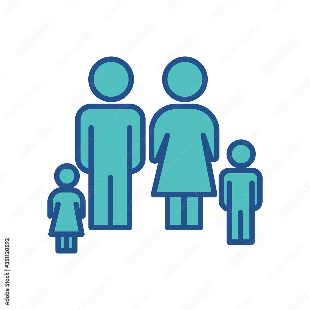 family icon design, flat style trendy collection family icon design, flat style trendy collection
