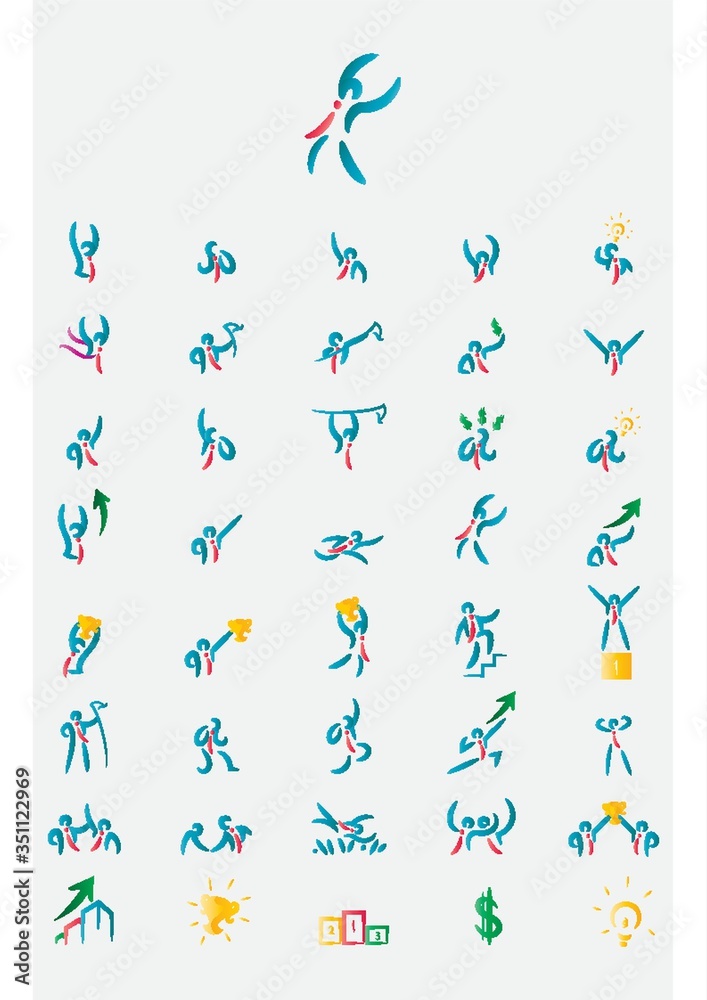 Obraz premium Set of abstract man icon