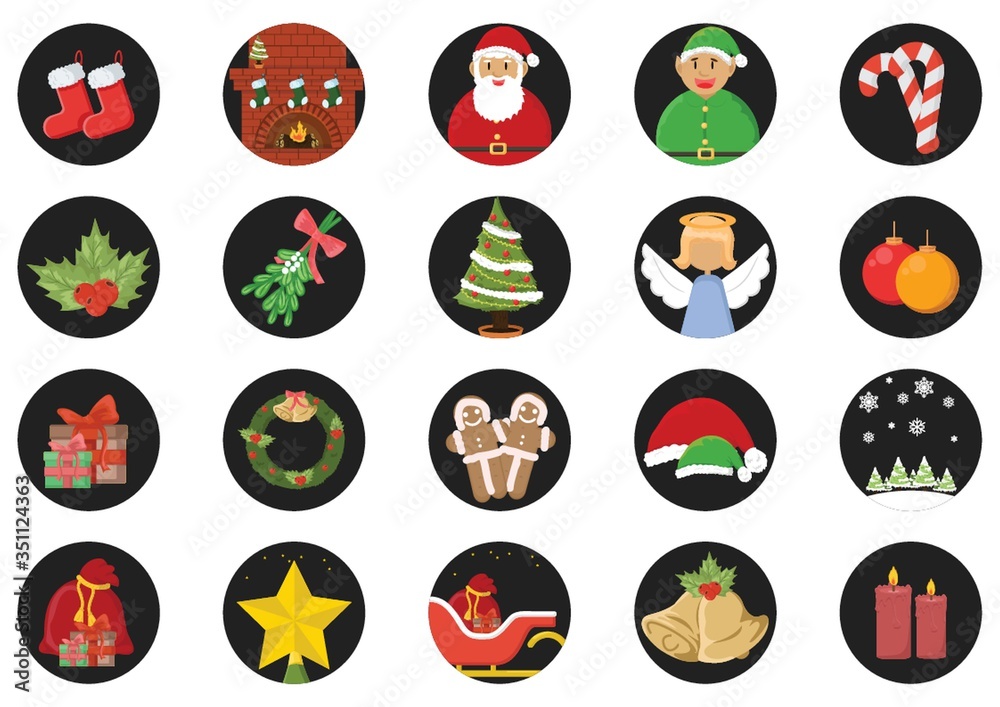christmas icon set christmas icon set