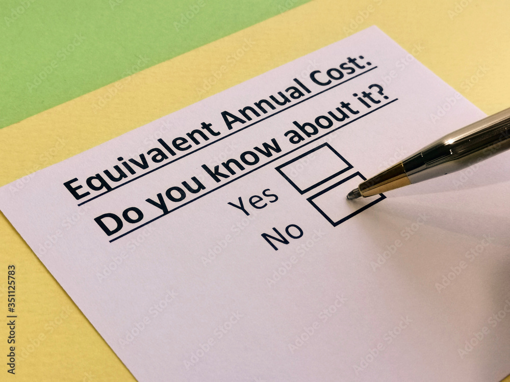 A person is answering question about equivalent annual cost. A person is answering question about equivalent annual cost.