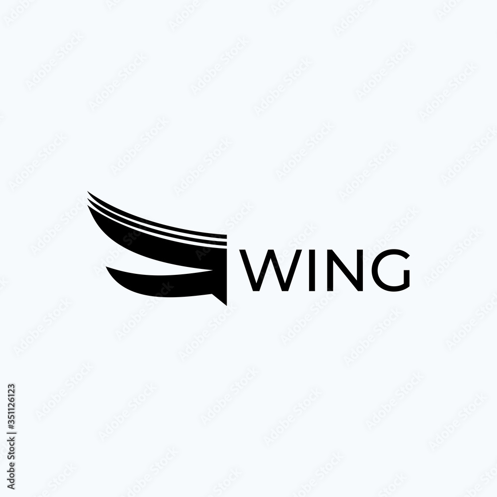 Wing logo design template vector