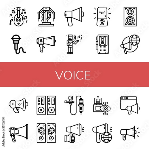 voice simple icons set