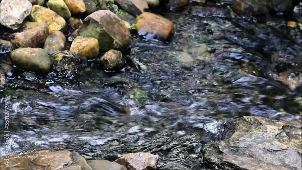 water stream running over stones
