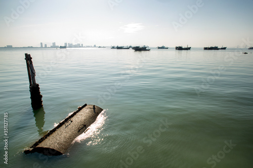 Looking across the Penang Strait to mainland Malaysia and the city of Butterworth © Steve Lovegrove
