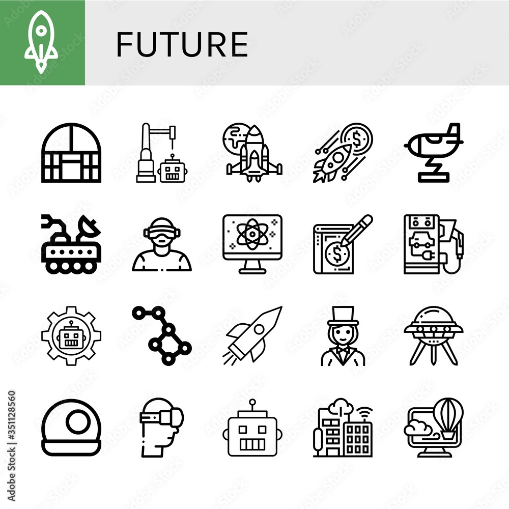 Fototapeta future simple icons set