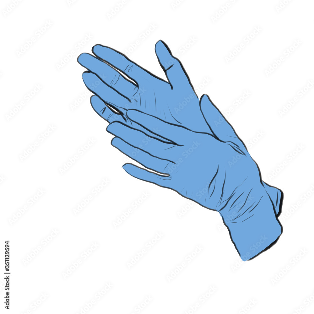 latex gloves different hand positions. drawing without background Stock  Illustration | Adobe Stock